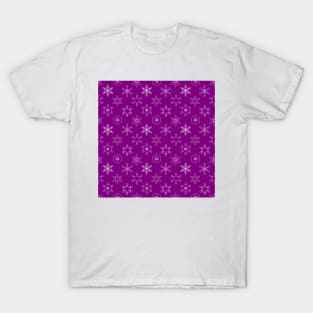 Assorted Snowflakes on Magenta Repeat 5748 T-Shirt
